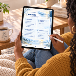 women using ipad with Walking Through Psalms on the screen